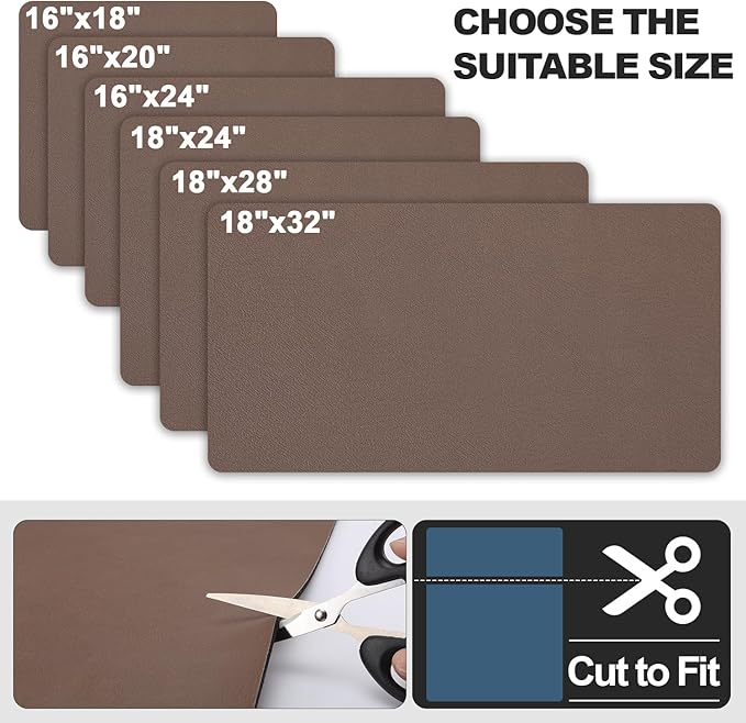 Dish Drying Mat for Kitchen Counter | Coffee Bar Mat for Countertops | Heat Resistant Drainer Mat with Non-slip Rubber Backed | Hide Stain Kitchen Absorbent Draining Mat | Brown 18"x28"