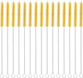 uxcell 15Pcs Drinking Straw Cleaning Brushes, 8" x 2/8" Nylon Bristles Long Straw Brush Pipe Cleaner for Washing Straws Pot Spout, Sippy Cup, Bottle and Tube (Yellow)