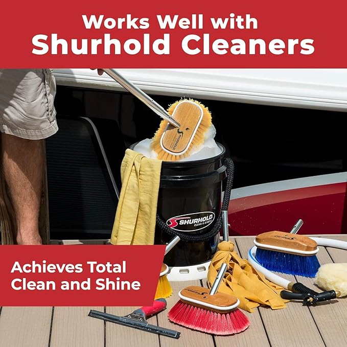 Shurhold Classic 6" Soft Bristle Boat Deck Brush, Safe for Use on Gelcoat, Fiberglass and Painted Surfaces, Attachable to Any Handle