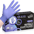 Disposable Nitrile Exam Gloves, 3mil, Large, Box of 100, Violet Nitrile Gloves Disposable Latex Free for Medical, Cleaning, Cooking & Esthetician, Food-Safe, Powder-Free, Purple