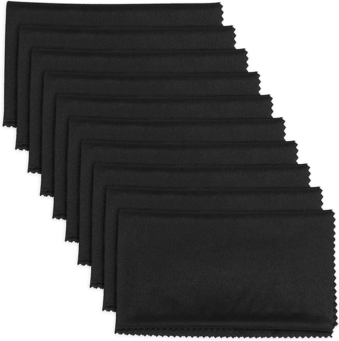 10PCS Gun Cleaning Cloth Rags12 x12 - Gun Cloth Microfiber Towel Lint Free Gun Cloth, Gun Cleaning Wipes Great for All Gun Firearm Cleaning Cleaner Protection,Professional（Black）