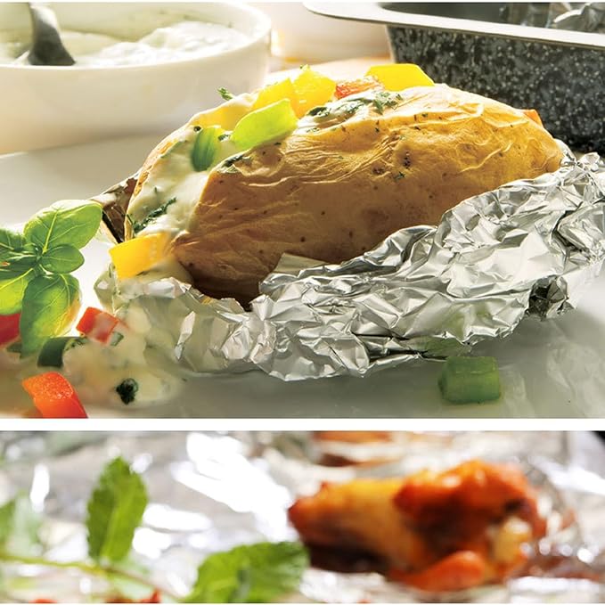 5-Pack Heavy Duty Grilling Aluminum Foil ， Baking Foil Paper, Sheets for Food Tinfoil Roll,High-Temperature Resistant for Home Cooking,Hair Foils(Heavy-30CM*20M*15um)