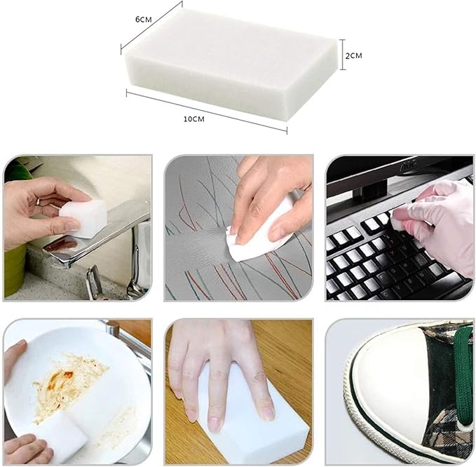 50 Pcs/lot Magic Sponge Eraser Multi-Functional Melamine Foam Cleaner 100x60x20mm