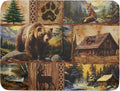 Bear Deer Fox Dish Drying Mat Rustic Cabin Lodge Dish Drainer Mats 18x24 Inch Absorbent Washable Dishes Rack Pad for Sink Kitchen Counter