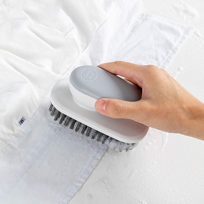 Cleaning Brush Household Small Laundry Brush for Soft Bristle Scrub Clothes Shoe Underwear Fabric Hand Cleaning Brush (Gray)