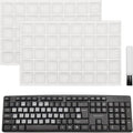 80 Pcs Raised Keyboard Stickers with cleaning brush for Nail-Art Typing, Adhesive Keycap Riser Cover for Long Nails Protection for Numeric Keypad, Square,Keyboard Bubbles for Long Nails,Square