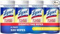 Lysol Disinfectant Wipes, Multi-Surface Antibacterial Cleaning Wipes, For Disinfecting and Cleaning, Lemon and Lime Blossom, Pack of 4
