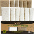 CELOX 12 Pack Coconut Fiber Biodegradable Sponges, Non Scratch Kitchen Cleaning Sponge, Eco-Friendly Dual-Sided Sponge for Dishwashing