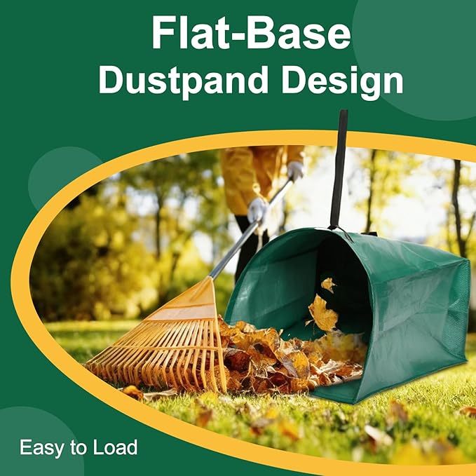 72 Gallon Large Leaf Collector, Foldable Reusable Yard Waste Bags, Heavy Duty Dustpan Type Garden Leaf Bags with Gloves