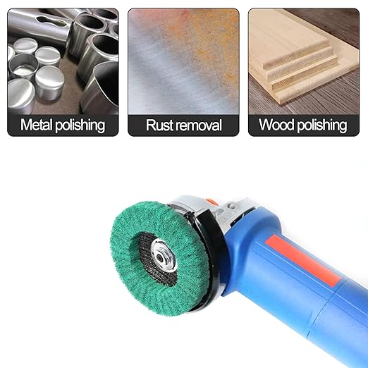 10Pcs 4.5" x 7/8" Nylon Fiber Flap Disc Polishing Grinding Wheel,Abrasive Grinding Discs for Angle Grinder,for Stainless Steel Polishing Metal Surface Finishing(Green)