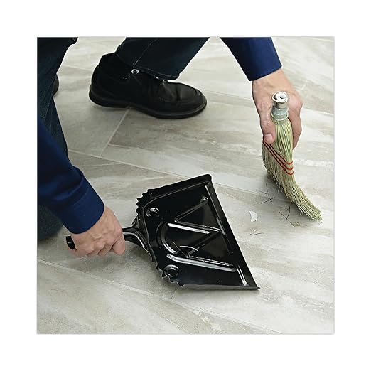 Boardwalk 04212 Metal Dust Pan, 12" Wide, 2" Handle, Black (Case of 12)