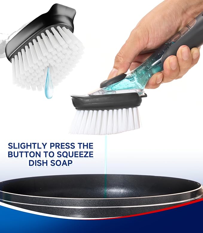 Dish Brush Head Replacement for OXO, 4 Pack Refill Head for OXO Dish Brush, Dish Brush Cleaning Soap Dispensing Head Replacement for Scrubber