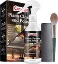 Piano Cleaner and Polish, Clean, Wax and Protect Glossy All in One Bottle Restore the Shine, Remove Fingerprints and Stains, and Enhance the Brightness of the Wood or Lacquer Finish, 8.45 Fl Oz