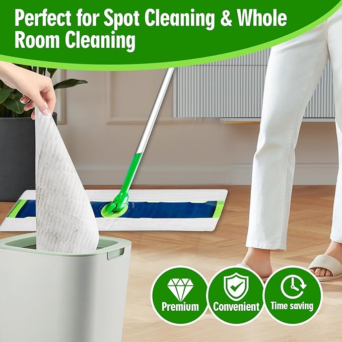 XL Dry Sweeping Cloths Compatible with Swiffer Sweeper XL Mop, Disposable Sweeping Dry Pads Refill, Dry Floor Cloths to Clean Dust, Dirt, Pet Hair, 60 Count