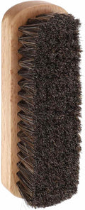 HARFINGTON Shoe Cleaning Brush 6"x2" Beech Wood Horsehair Boot Polish Brushes for Leather Shoes Boots Cloth Cleaner, Brown Wood