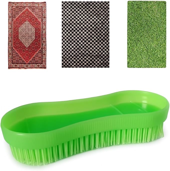 Today - Stiff Hand Brush for Carpet and Textile Surfaces – Durable Plastic Bristles Scrubbing Brush – Made in Italy – Ideal for Rugs and Carpet Fibres
