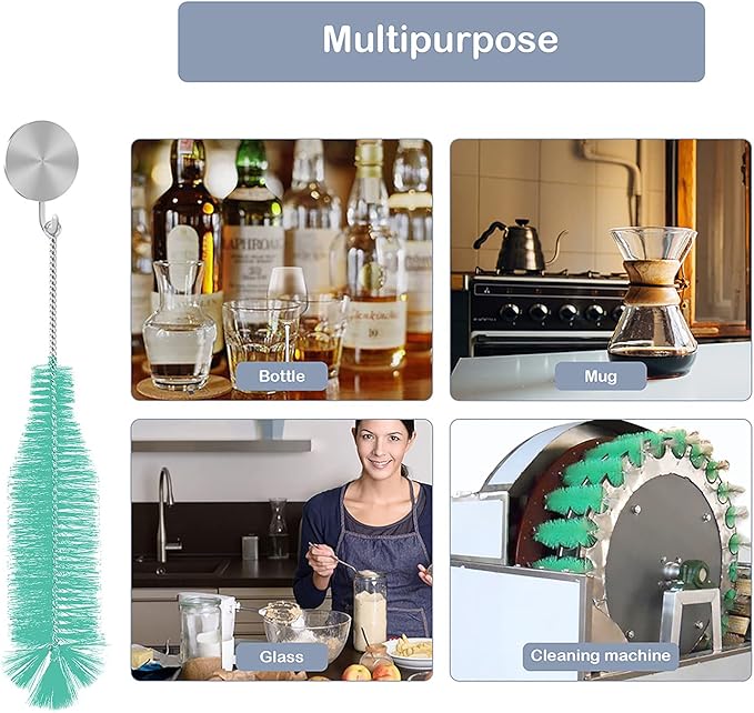 Bottle Brush, Ideal for Cleaning Narrow Neck Swing Top Glass Bottles, Wine Bottles, Beer Bottles, Soda Bottles, Spray Bottles, Kombucha Bottles