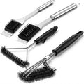 4 Pcs 304 Stainless Steel BBQ Grill Brush, 16.5” & 14” Wire BBQ Brush & Scraper, 15" Three-Head and 12" Three-Sided Brushes for Outdoor Grill Accessories, Ideal Gift for Men/dad