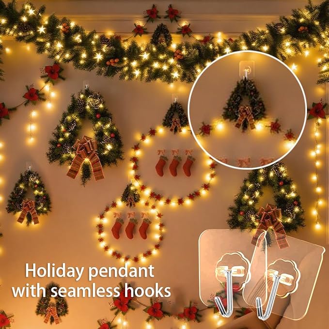Adhesive Wall Hook, Set Heavy-Duty Thickened self-Adhesive Hook，16Pcs，44lb max Loading，Transparent, Waterproof, Bathroom, Outdoor, Kitchen, Doors, Practical Tools.
