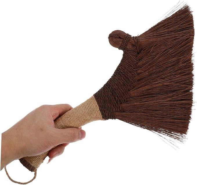 ABOOFAN Mini Desktop Broom Soft Bristle Hand Whisk Broom for Indoor Cleaning Small Duster Brush Hardwood Safe