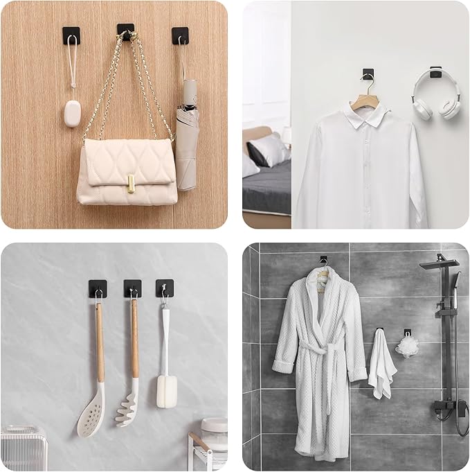 Paoli Heavy Duty Self Adhesive Hooks - Sturdy self Adhesive Hooks for Home, School and Office Easy to fit and Remove(4PC)