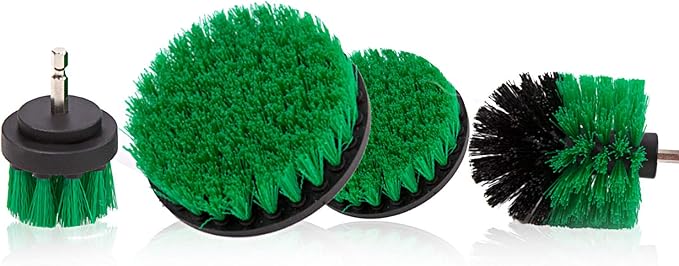 4 Packs Drill Brush Kit, Drill Scrubber Attachment Set for Cleaning Kitchen, Stove, Cabinet, Counter, Carpet, Linoleum