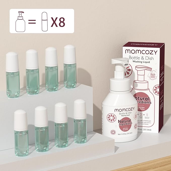 Momcozy Bottle Brush Cleaning Fluid, Powerful Cleaning with Natural Foam, Suitable for Momcozy Press Foaming Clean Bottle Brush Set, 11.9 Ounces