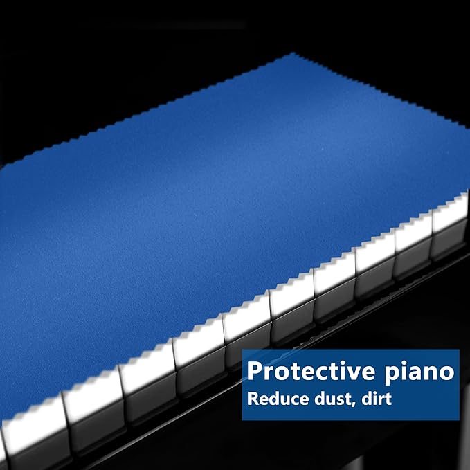88 Keys Piano Keyboard Blue Dust Cover - For Upright Grand Piano, Digital Piano and Electronic Keyboard - Protective Key Cover Cloth (2 Packs)