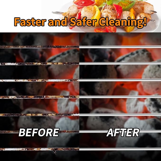 Grill Brush,BBQ Cleaner Accessories, Safe Wire Bristles Barbecue Cleaning Brush for Outdoor BBQ Grill, Gas & Charcoal Grilling Grates