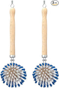 HIC Kitchen Dish Washing Vegetable Scrub Brush, Non-Scratch Nylon Bristles, Set of 2