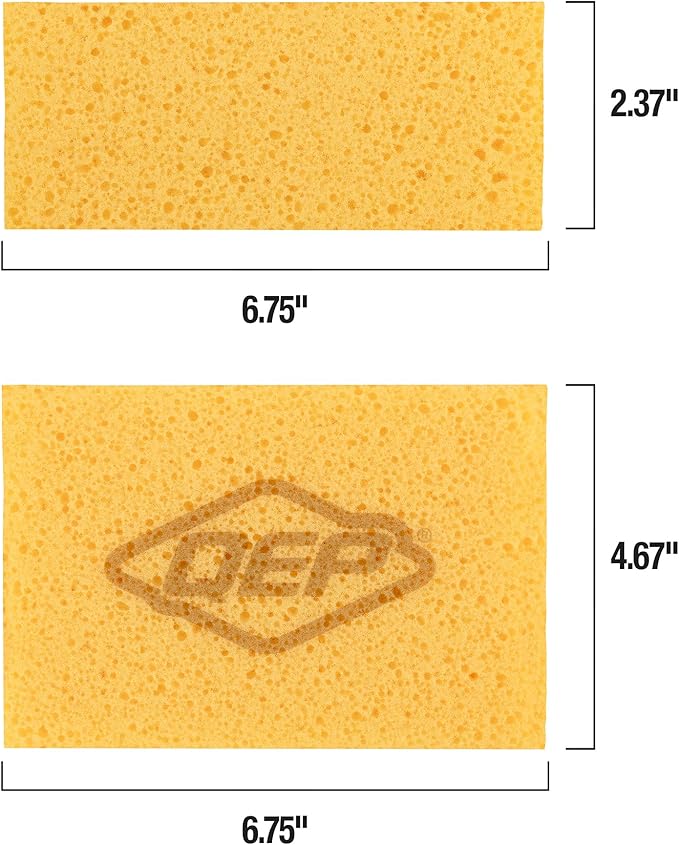 QEP 70006-18 Pro Square Grouting Sponge - All-Purpose Heavy-Duty, 6.7" x 4.6"