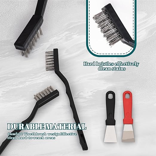 60 PCS Mini Wire Brush Stainless Steel Brush Set，Masonry Brush Wire Bristle for Cleaning Welding Slag and Rust，Curved Handle Brush (Stainless Steel, 60)