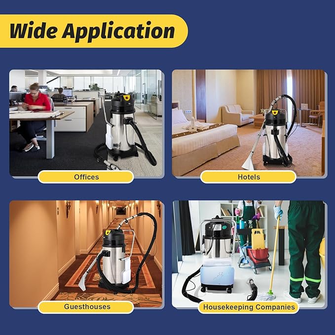 40L Commercial Carpet Cleaning Machine, 110V 1000W 3 in 1 Carpet Spraying Floor Brush Cleaner Extractor Vacuum Washing Machine for Cleaning Carpets, Sofas, Curtains