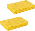Multi-Use Cellulose Kitchen Sponges Compressed Cellulose Sponges, Non-Scratch, Dish Sponge for Kitchen Bathroom Cars, Funny Cut-Outs DIY (2, Yellow)