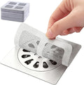 60 Pack Disposable Shower Drain Hair Catcher Mesh Stickers, Square 3.93 Inches, Suitable for Drain Strainers in Bathrooms, Bathtubs, Kitchen Sinks, Washbasins.