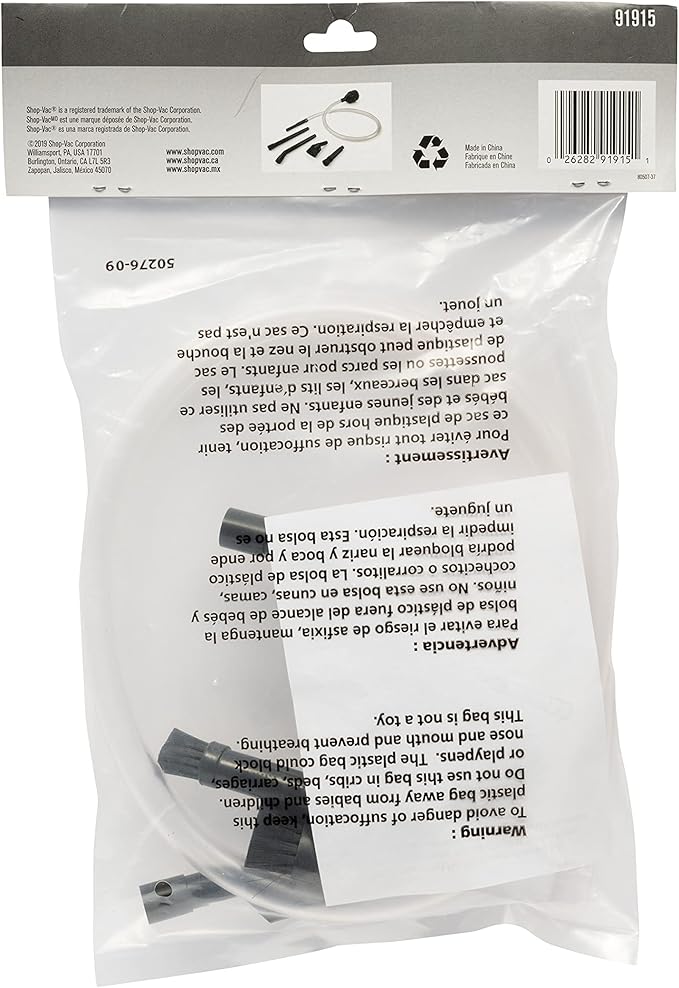 Shop-Vac 9191500 Pellet Stove Cleaning Kit, Complete Set for Efficient Ash Removal, 5 Nozzles, (1-Pack)