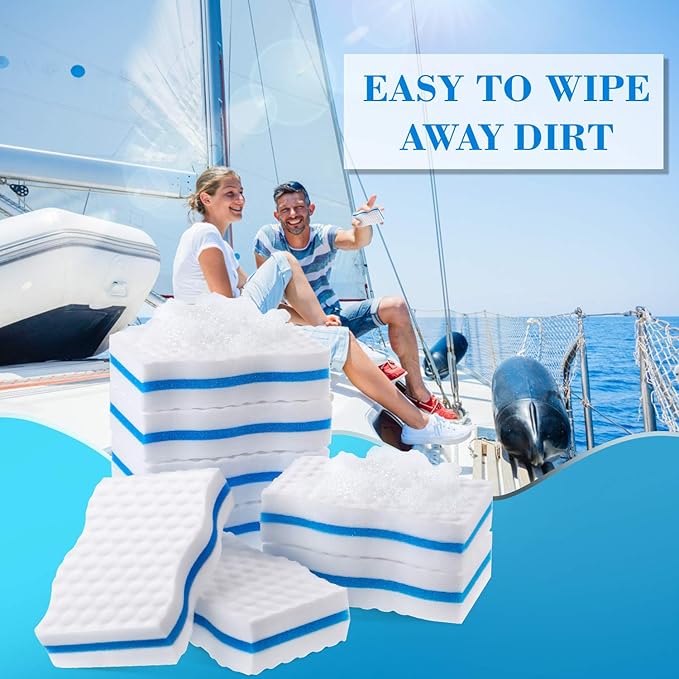 Outus 8 Pack Boat Erasers for Cleaning Magic Scuff Sponge Boating Erasers Accessories Gifts Hull Cleaner Vinyl Seat Cleaner All Purpose Scrubber Kitchen Bathroom Shower Oven Cleaning Supplies