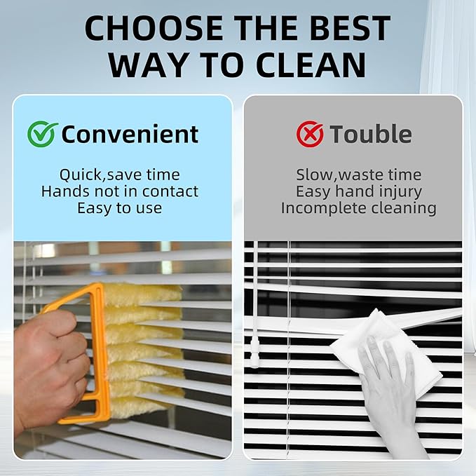 Blind Cleaner Duster Tool, 2026 New Window Venetian Washable 7 Fingers Dusting and Air Vent Cleaner, Shutter Cleaner Brush, Blinds Air Conditioner Fan Duster Dirt Cleaning (C)