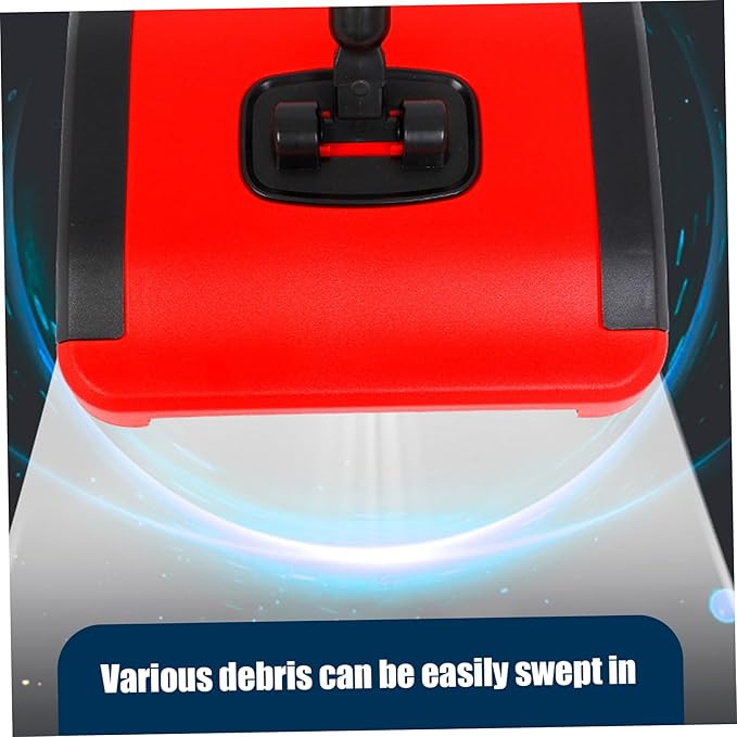 Carpet Sweeper Manual 3 Rolling Brushes Floor Sweeper Carpet Brush with Wheels and Large Waste Bin 43" Detachable