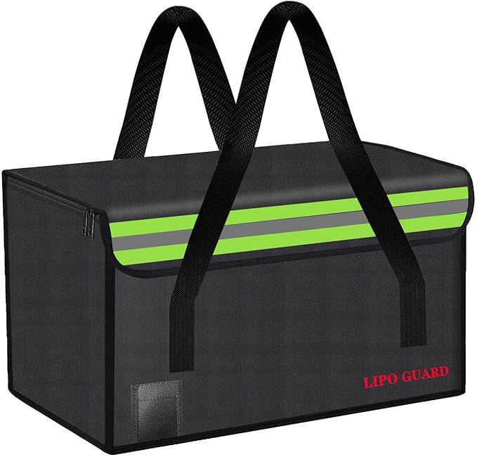 Lipo Battery Safe Bag Large Capatity Fireproof Bag for Ebike Lipo Battery Other Batteries Storage Charging Transport Home Office Travel Safe Storage Pouch