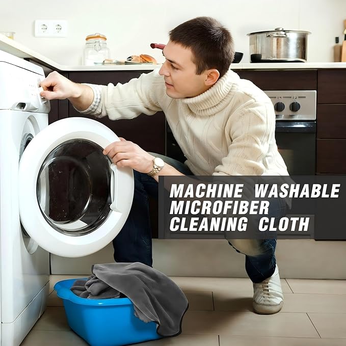 Tallew 80 Pcs Microfiber Towels:16"x16" Microfiber Drying Towels Bulk Micro Fiber Car Cleaning Cloth for Cars Drying Washing Polishing Office Windows Cleaning Household Supplies (Gray)