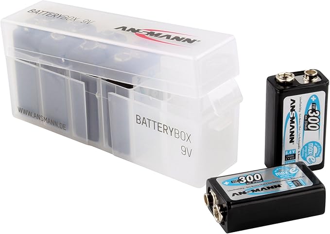 ANSMANN Battery Case for 6x 9V Rechargeable Batteries - Batterybox Storage Case for Transport & Protection (1-Pack)