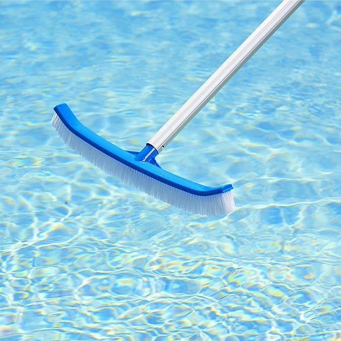 SWIMLINE HYDROTOOLS Pool Brush Head for Inground & Above Ground Pools | EZ Clip Compatible, Wall & Floor Cleaning | 18-Inch Deluxe Molded Frame with Nylon Bristles
