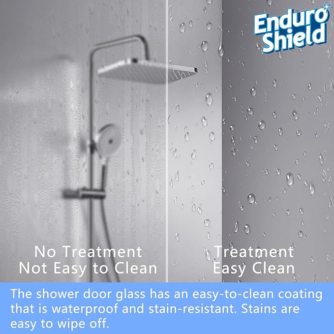 Frameless Soft Close Shower Door, 68"-72 "W, 76 "H, 3/8" (10mm) Clear Tempered Glass, Double Sliding Doors, Matte Black Finish.