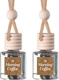 C&E Craft Co Hanging Car Air Freshener Diffuser 2 Pack, Long Lasting Fragrance Oil Car Freshener, Glass Bottle Auto Air Freshener, Made in USA (Morning Coffee)