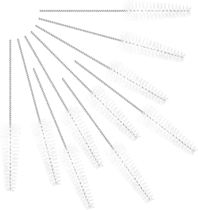 Hearing Aid Cleaning Tool Hearing Aid Vent Tube Brush Tube Cleaning Tool Small Pipe Brush for Clean Small Holes or Pipes (10 Pieces)