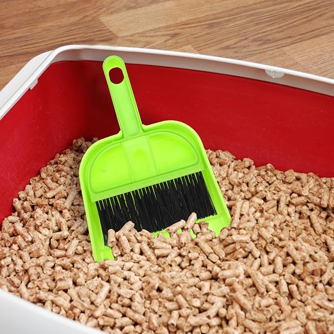 Healifty Mini Broom and Dustpan Set Small Handheld Sweeper Combo with Hanging Holes for Home Office Car Sofa and Pet Cage Cleaning Compact Cleaning Tool 7.67X5.11X1.02 Inches