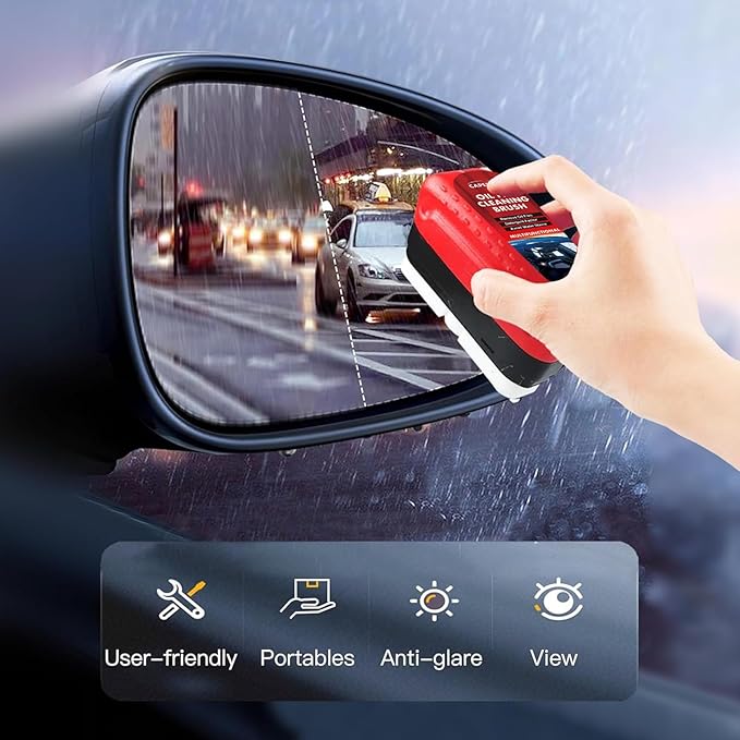 CAPEDIEM 2026 NEW Automotive Oil Film Cleaning Brush for Car Windows,Glass Cleaning Board, Suitable for Windshield Glass Oil Film Remover, Car Windshield Cleaner (black)