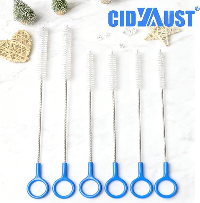 Straw Cleaner Brush Set Multi-Size(10+12 Inch),Heavy Duty Straw Brush Cleaner with 3mm Thick Steel Wire,Straw Cleaning Brush with Flexible 2mm Steel Wire for Baby Bottle and Bendable Straws,6 Pcs.