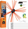 Bluesea 16 Feet Chimney Sweep Kit, Ergonomic Chimney Cleaning System with Strong Brush, Extends Up to 16 Feet, Includes 5 Flexible Chimney Rods